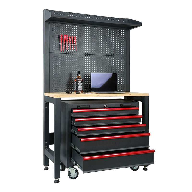 Gabinete de almacenamiento de garaje económico con mesa de madera móvil flexible GLG2000