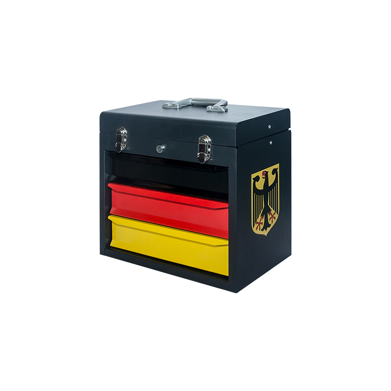 GL102 Caja de mano portátil de metal con 3 cajones y asa superior