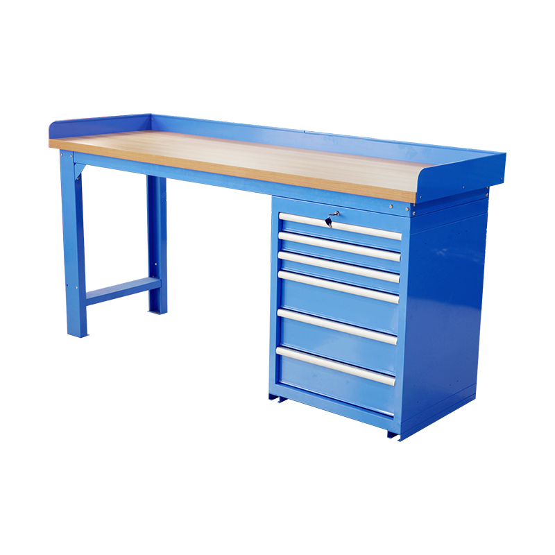 Banco de trabajo de acero resistente GL203+GL204 Bule con banco de trabajo superior de madera