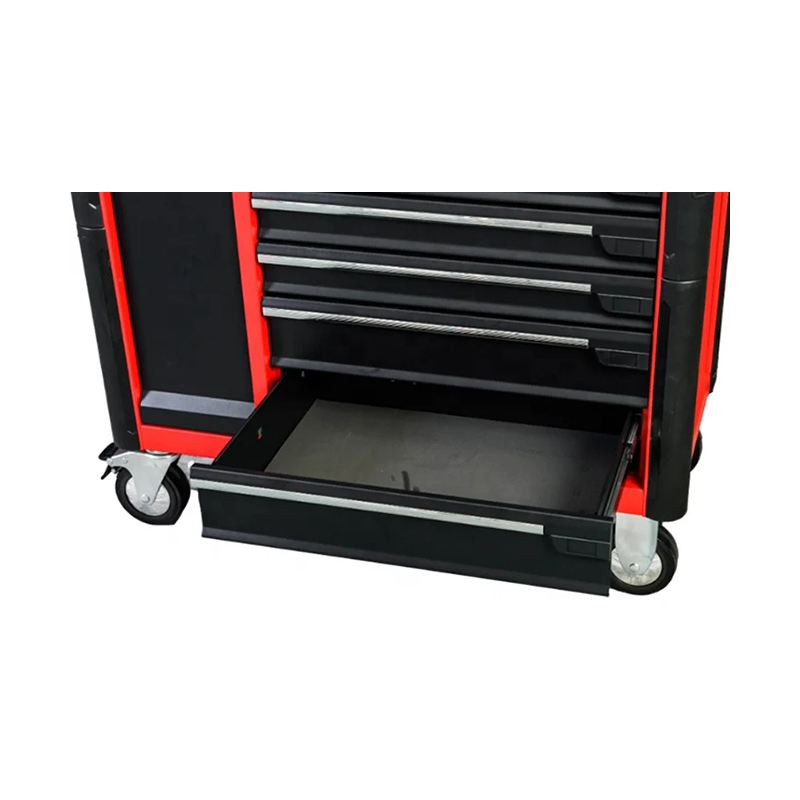 GL3407L-D Gabinete con ruedas profesional con tapa de trabajo de acero inoxidable y placa colgante extraíble