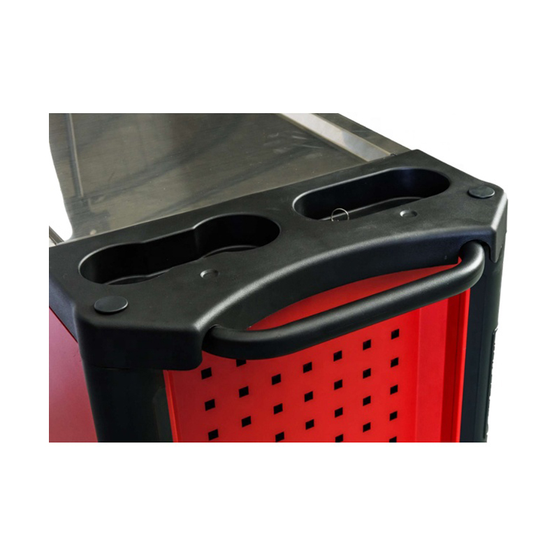 GL3407L-D Gabinete con ruedas profesional con tapa de trabajo de acero inoxidable y placa colgante extraíble