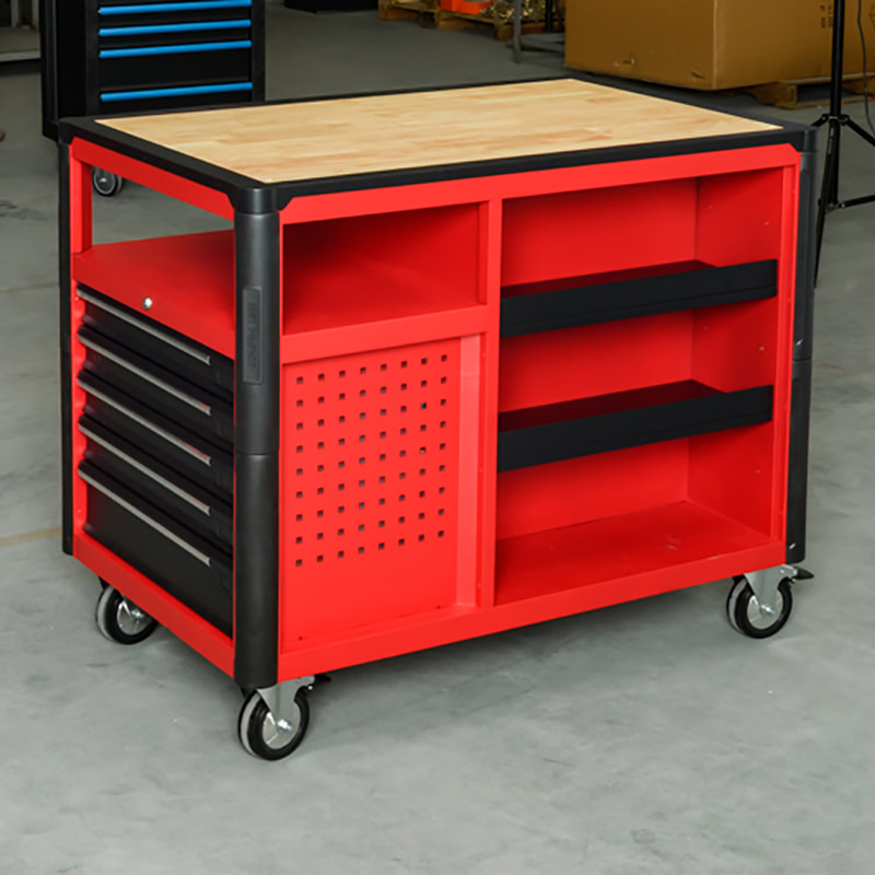 GL3412XXL Gabinete de almacenamiento de herramientas para garaje, multifuncional, extragrande, resistente, con 12 cajones, tapa de roble