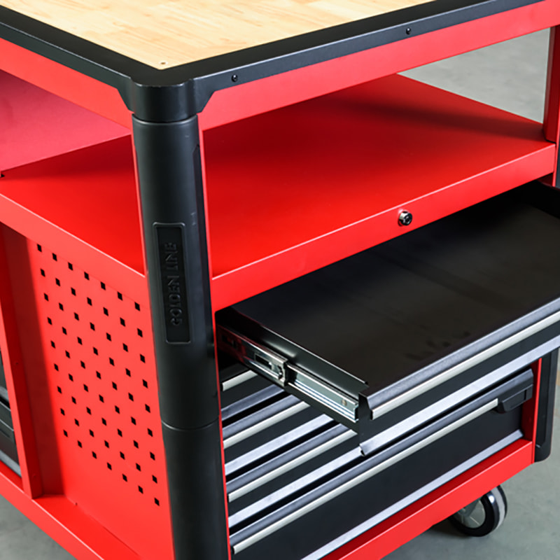 GL3412XXL Gabinete de almacenamiento de herramientas para garaje, multifuncional, extragrande, resistente, con 12 cajones, tapa de roble