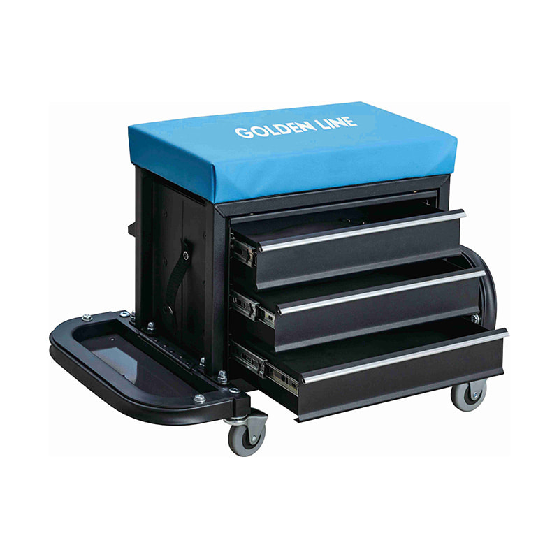 Carro de herramientas con gabinete de herramientas de metal GL404 con cajones y asientos