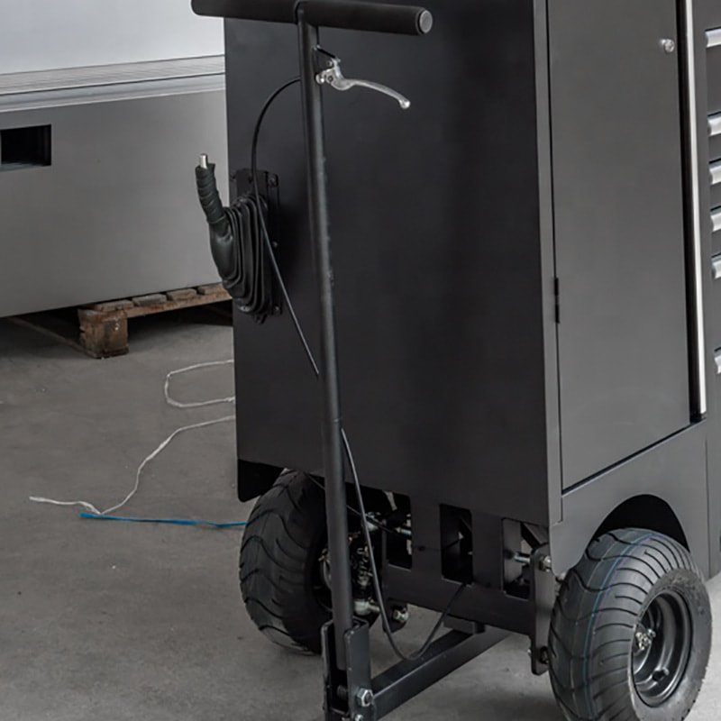 GLMrsBig Pit Cart Caja de herramientas y gabinete de metal con carro rodante para estación de trabajo de taller