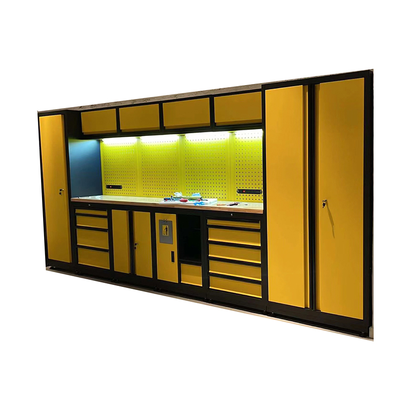 GLG6000X, gabinete de herramientas de almacenamiento de garaje de acero multifuncional combinado personalizado, muebles de laboratorio, banco de trabajo de madera inoxidable