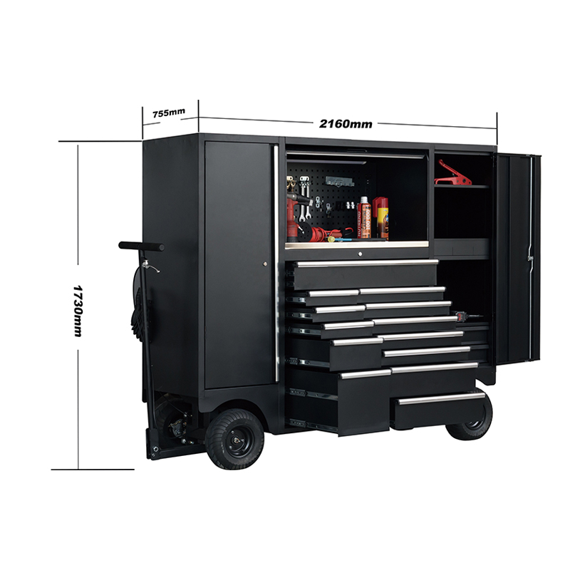 GLMrsBig Pit Cart Caja de herramientas y gabinete de metal con carro rodante para estación de trabajo de taller