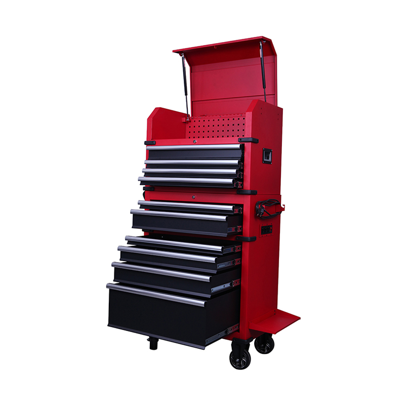 Combinación de almacenamiento de caja de herramientas de hierro resistente portátil con cajones GL3704 y GL3706