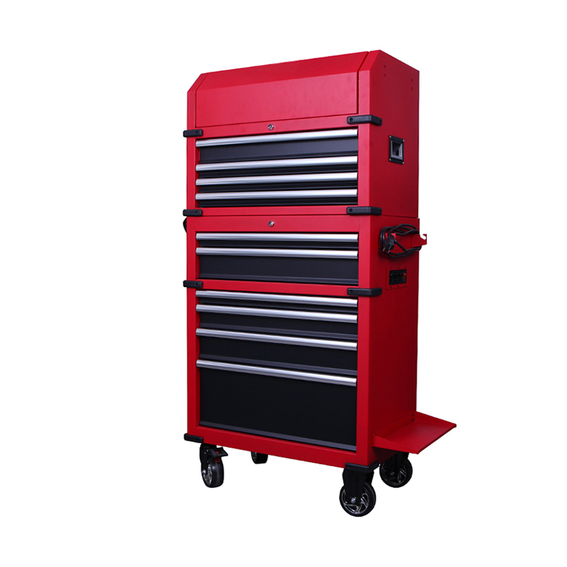 Combinación de almacenamiento de caja de herramientas de hierro resistente portátil con cajones GL3704 y GL3706