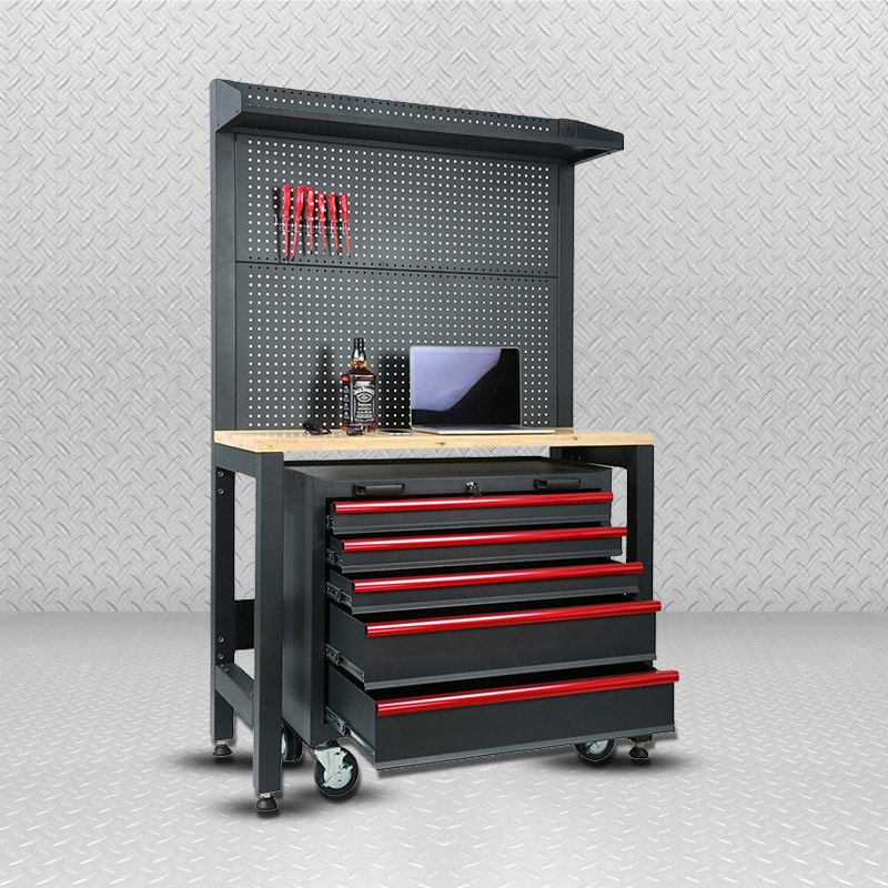 Gabinete de almacenamiento de garaje económico con mesa de madera móvil flexible GLG2000