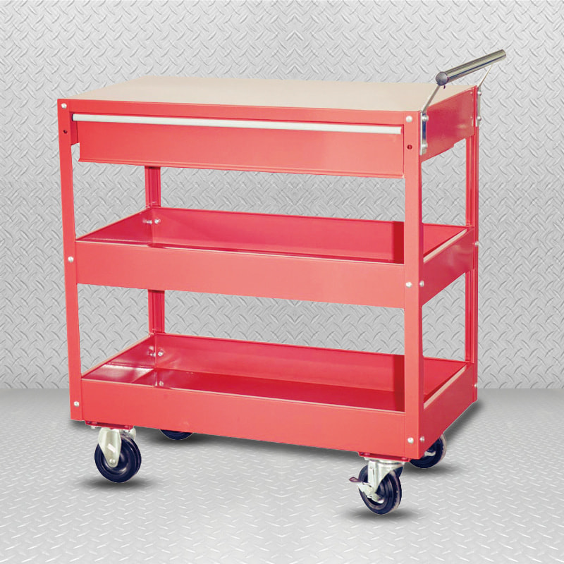 Carro De Herramientas De Metal Rojo GL301 Con 1 Cajón