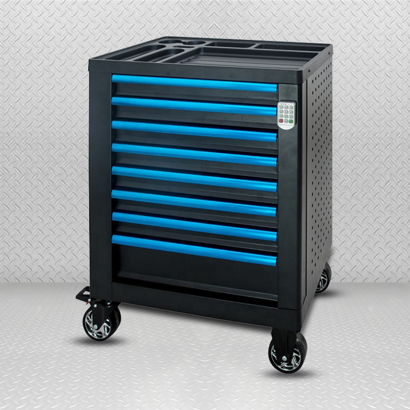 Gabinete de herramientas de 8 cajones GL3308-LS equipado con cerradura de combinación
