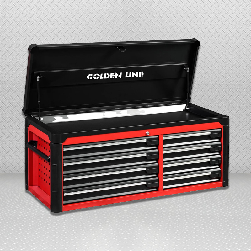 GL3408XL Caja de herramientas profesional alargada con 8 cajones y tapa superior abierta