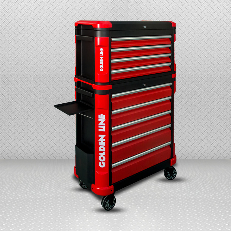 GL3504+GL3505 Caja de herramientas de 4 cajones+Gabinete con ruedas de 5 cajones