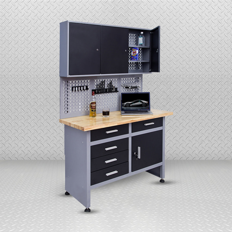 Gabinete de almacenamiento de madera para garaje, encimera, instalación sencilla, económico, GLG1000