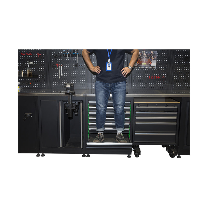 GLG6000A PRO Taller profundizado con banco de trabajo de acero inoxidable de 690 mm de profundidad Almacenamiento de gabinetes de herramientas para garaje