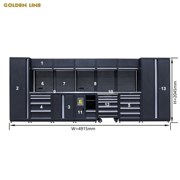 GLG6000A PRO Taller profundizado con banco de trabajo de acero inoxidable de 690 mm de profundidad Almacenamiento de gabinetes de herramientas para garaje